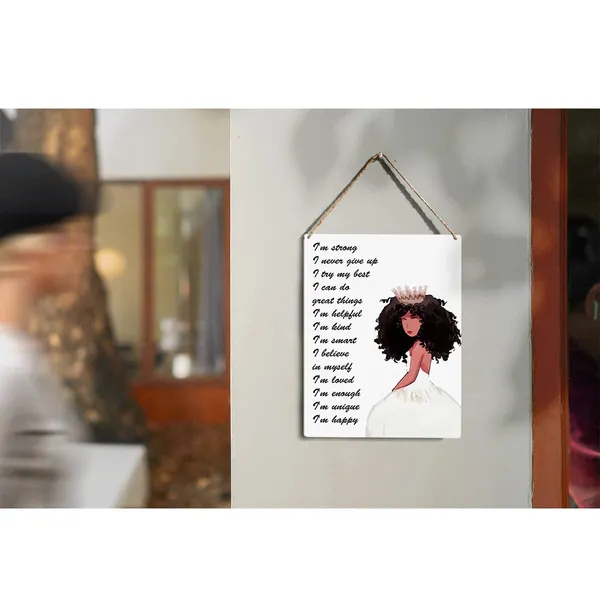 Multicolor_Positive_Affirmations_I'M_Kind_Wood_Sign_Black_Woman_Afo_Girl_Wooden_Signs_Rustic_Hanging_Plaque_Home_Wall_Art_"8_X_10",_Black_Girl_Sign_Wall_Decor_|_For_Home_Bedroom