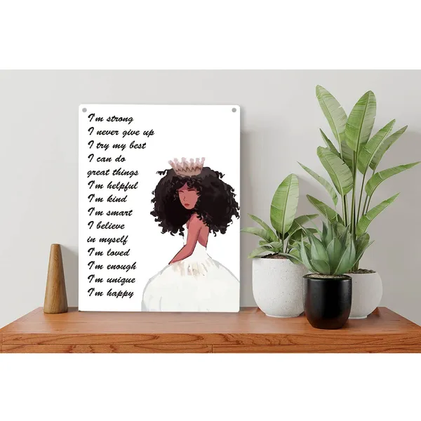 Multicolor_Positive_Affirmations_I'M_Kind_Wood_Sign_Black_Woman_Afo_Girl_Wooden_Signs_Rustic_Hanging_Plaque_Home_Wall_Art_"8_X_10",_Black_Girl_Sign_Wall_Decor_|_For_Home_Bedroom
