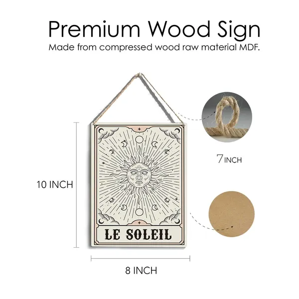 Multicolor_Retro_Tarot_Celestial_Wood_Sign_Boho_Tarot_Card_Sun_Wooden_Signs_Rustic_Hanging_Plaque_Home_Wall_Art_"8_X_10"_Magic_Sign_Wall_Decor_|_For_Home_Bedroom