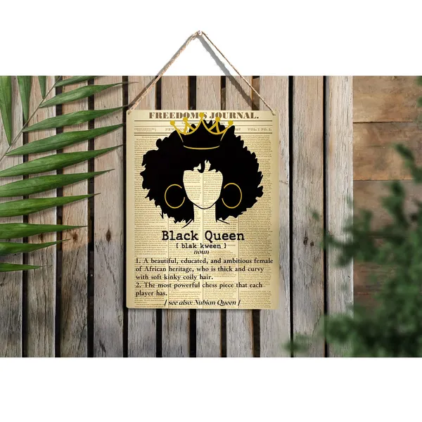 Multicolor_Retro_Black_Queen_Definition_Wood_Sign_Black_Woman_Wooden_Signs_Rustic_Hanging_Plaque_Home_Wall_Art_"8_X_10",_Perfect_Black_Women_Sign_Wall_Decor_|_For_Home_Bedroom