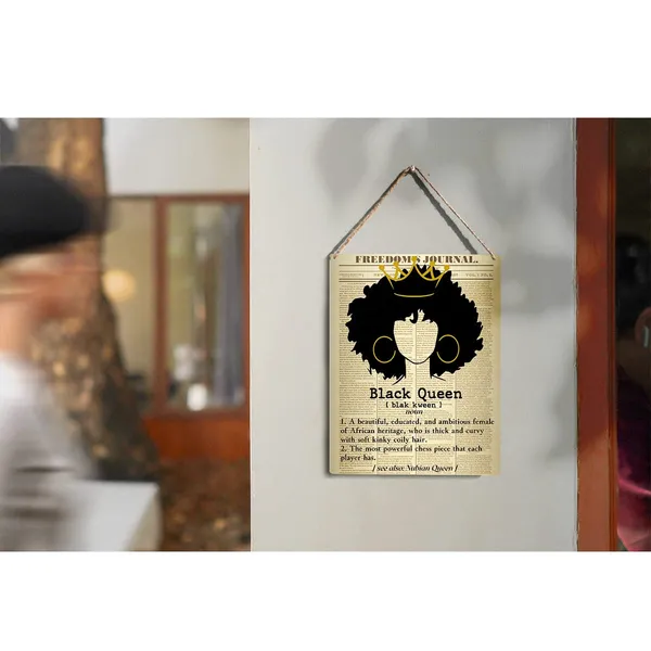 Multicolor_Retro_Black_Queen_Definition_Wood_Sign_Black_Woman_Wooden_Signs_Rustic_Hanging_Plaque_Home_Wall_Art_"8_X_10",_Perfect_Black_Women_Sign_Wall_Decor_|_For_Home_Bedroom