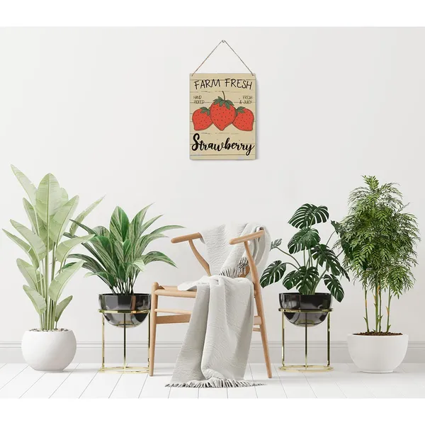 Multicolor_Farm_Fresh_Strawberry_Wood_Sign_Strawberry_Quote_Wooden_Signs_Rustic_Summer_Hanging_Plaque_Home_Wall_Art_8"_X_10"_Sign_Wall_Decor_|_For_Home_Kitchen