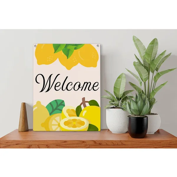 Multicolor_Lemon_Theme_Wood_Sign_Welcome_Lemon_Wooden_Signs_Rustic_Summer_Hanging_Plaque_Home_Wall_Art_8"_X_10"_Sign_Wall_Decor_|_For_Home_Kitchen