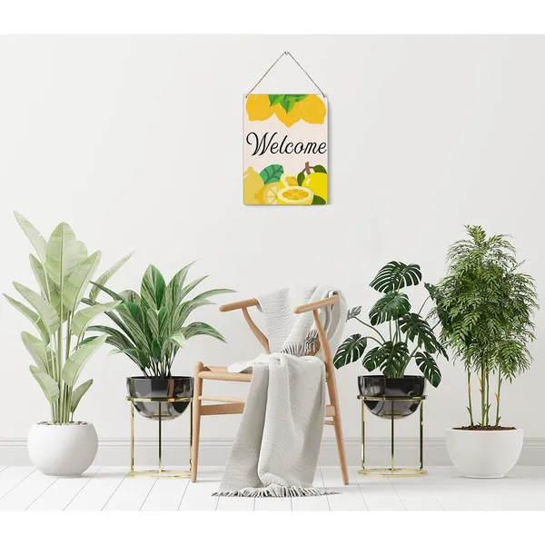 Multicolor_Lemon_Theme_Wood_Sign_Welcome_Lemon_Wooden_Signs_Rustic_Summer_Hanging_Plaque_Home_Wall_Art_8"_X_10"_Sign_Wall_Decor_|_For_Home_Kitchen