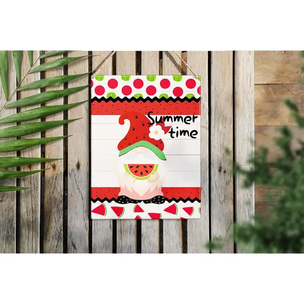 Multicolor_Watermelon_Gnome_Wood_Sign_Summer_Watermelon_Wooden_Signs_Rustic_Hanging_Plaque_Home_Wall_Art_8"_X_10"_Sign_Wall_Decor_|_For_Home_Kitchen