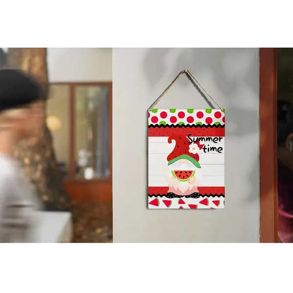 Multicolor_Watermelon_Gnome_Wood_Sign_Summer_Watermelon_Wooden_Signs_Rustic_Hanging_Plaque_Home_Wall_Art_8"_X_10"_Sign_Wall_Decor_|_For_Home_Kitchen