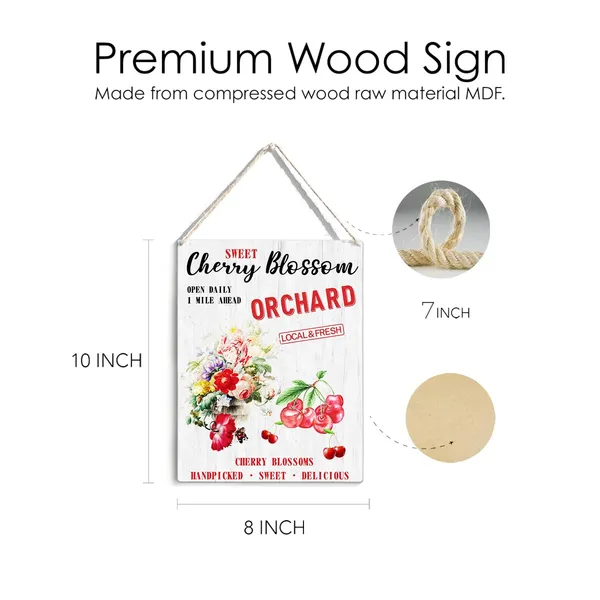 Multicolor_Summer_Cherry_Wood_Sign_Cherry_Blossom_Orchard_Wooden_Signs_Rustic_Hanging_Plaque_Home_Wall_Art_8"_X_10"_Sign_Wall_Decor_|_For_Home_Kitchen_Farmhouse