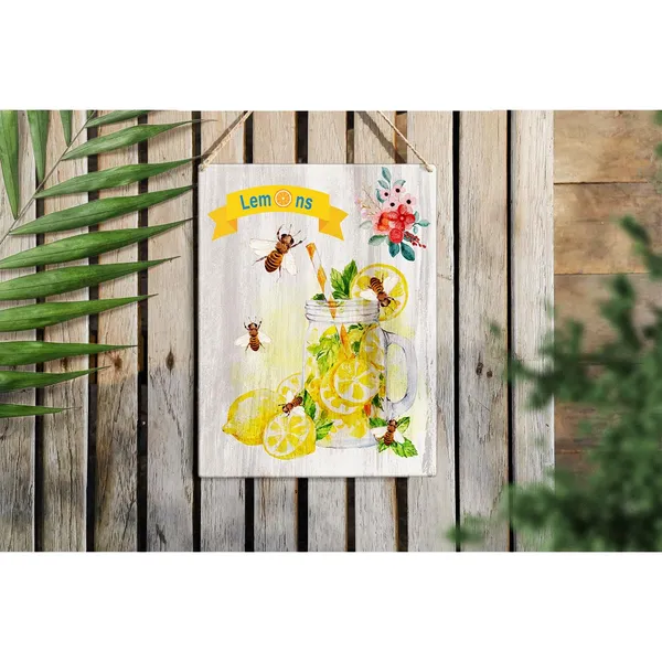 Multicolor_Lemonade_Wood_Sign_Kitchen_Lemon_Wooden_Signs_Rustic_Summer_Hanging_Plaque_Home_Wall_Art_8"_X_10"_Sign_Wall_Decor_|_For_Home_Kitchen
