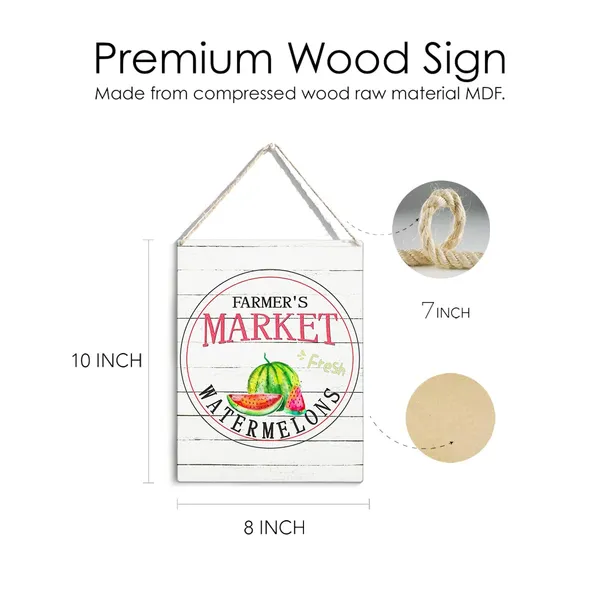 Multicolor_Watermelon_Wood_Sign_Fresh_Watermelons_Wooden_Signs_Rustic_Summer_Hanging_Plaque_Home_Wall_Art_8"_X_10"_Sign_Wall_Decor_|_For_Home_Kitchen