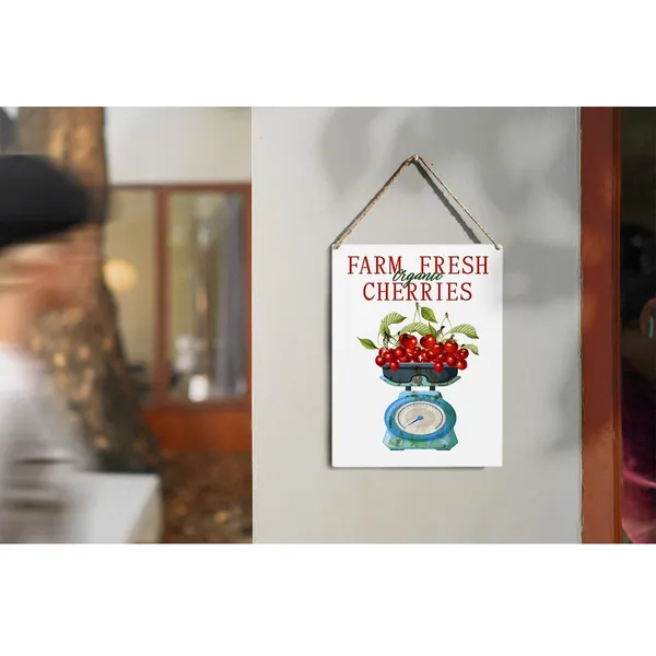 Multicolor_Cherry_Wood_Sign_Farm_Fresh_Cherries_Wooden_Signs_Rustic_Summer_Hanging_Plaque_Home_Wall_Art_8"_X_10"_Sign_Wall_Decor_|_For_Home_Kitchen