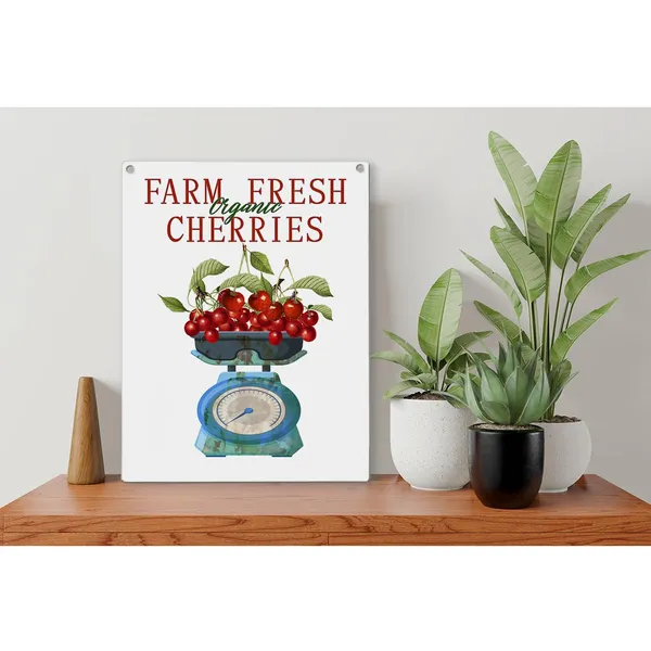 Multicolor_Cherry_Wood_Sign_Farm_Fresh_Cherries_Wooden_Signs_Rustic_Summer_Hanging_Plaque_Home_Wall_Art_8"_X_10"_Sign_Wall_Decor_|_For_Home_Kitchen