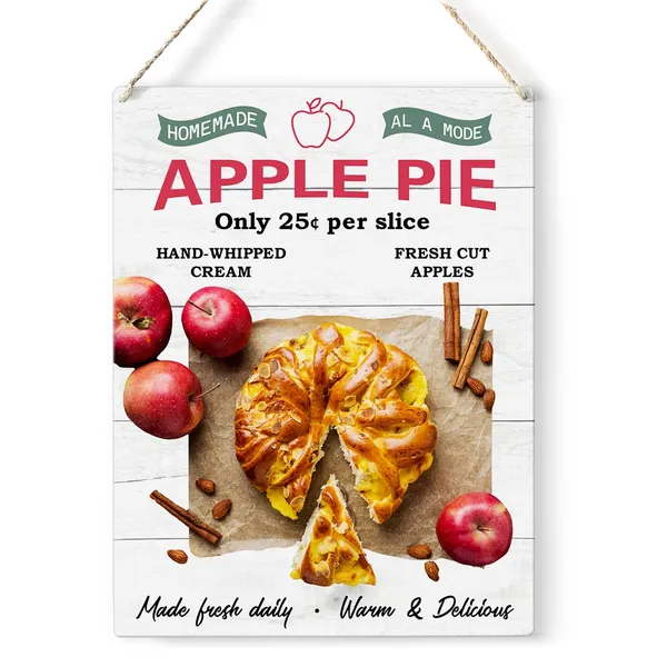 Multicolor_Apple_Pie_Wood_Sign_Kitchen_Apple_Wooden_Signs_Rustic_Summer_Hanging_Plaque_Home_Wall_Art_8"_X_10"_Sign_Wall_Decor_|_For_Home_Kitchen