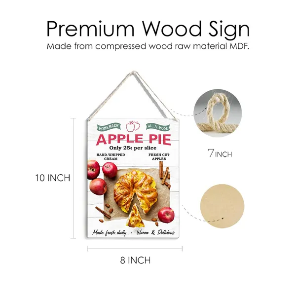 Multicolor_Apple_Pie_Wood_Sign_Kitchen_Apple_Wooden_Signs_Rustic_Summer_Hanging_Plaque_Home_Wall_Art_8"_X_10"_Sign_Wall_Decor_|_For_Home_Kitchen