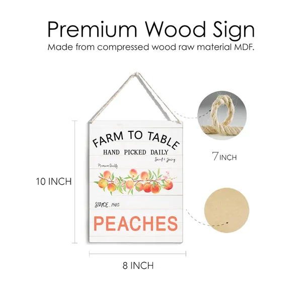 Multicolor_Farmhouse_Peaches_Wood_Sign_Kitchen_Peach_Wooden_Signs_Rustic_Summer_Hanging_Plaque_Home_Wall_Art_8"_X_10"_Sign_Wall_Decor_|_For_Home_Kitchen