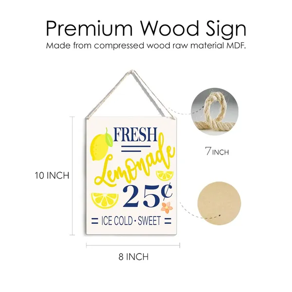 Multicolor_Summer_Lemon_Wood_Sign_Fresh_Lemonade_Wooden_Signs_Rustic_Summer_Hanging_Plaque_Home_Wall_Art_8"_X_10"_Sign_Wall_Decor_|_For_Home_Kitchen