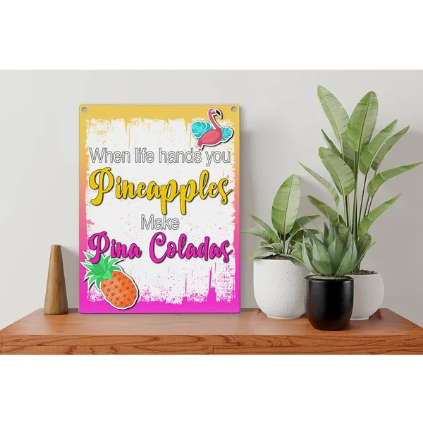 Multicolor_Kitchen_Pineapple_Wood_Sign_When_Life_Hands_You_Pineapples_Wooden_Signs_Rustic_Summer_Hanging_Plaque_Home_Wall_Art_8"_X_10"_Sign_Wall_Decor_|_For_Home_Kitchen