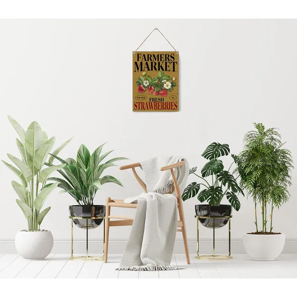 Multicolor_Retro_Fresh_Strawberries_Wood_Sign_Summer_Strawberry_Wooden_Signs_Rustic_Hanging_Plaque_Home_Wall_Art_8"_X_10"_Sign_Wall_Decor_|_For_Home_Farmhouse