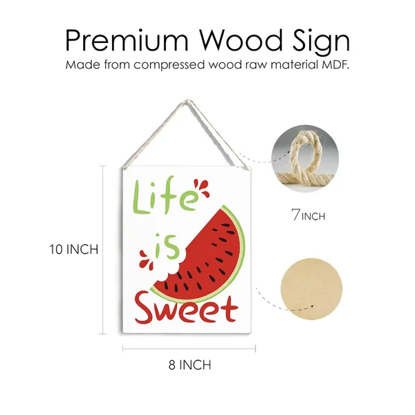 Multicolor_Kitchen_Watermelon_Wood_Sign_Life_Is_Sweet_Watermelon_Wooden_Signs_Rustic_Summer_Hanging_Plaque_Home_Wall_Art_8"_X_10"_Sign_Wall_Decor_|_For_Home_Kitchen