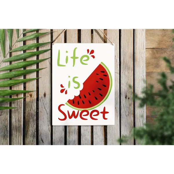 Multicolor_Kitchen_Watermelon_Wood_Sign_Life_Is_Sweet_Watermelon_Wooden_Signs_Rustic_Summer_Hanging_Plaque_Home_Wall_Art_8"_X_10"_Sign_Wall_Decor_|_For_Home_Kitchen