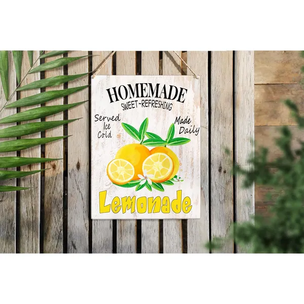 Multicolor_Kitchen_Lemon_Wood_Sign_Homemade_Lemonade_Wooden_Signs_Rustic_Summer_Hanging_Plaque_Home_Wall_Art_8"_X_10"_Sign_Wall_Decor_|_For_Home_Kitchen