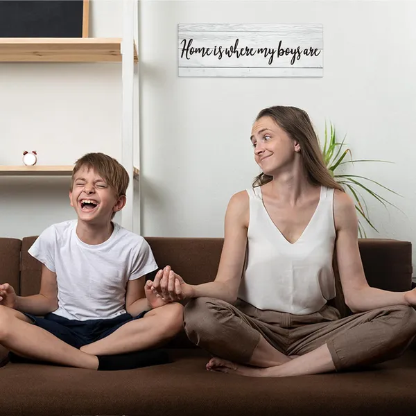Multicolor_Mom_Gifts,_New_Mom_Gifts,_Home_Is_Where_My_Boys_Are_Wood_Sign_Decor,_Mothers_Day_Gifts_|_For_Mom_Mommy_Mother,_Farmhouse_Wall_Hanging_Decoration_|_For_Home_Bedroom_16.38_X_5.85_Inch