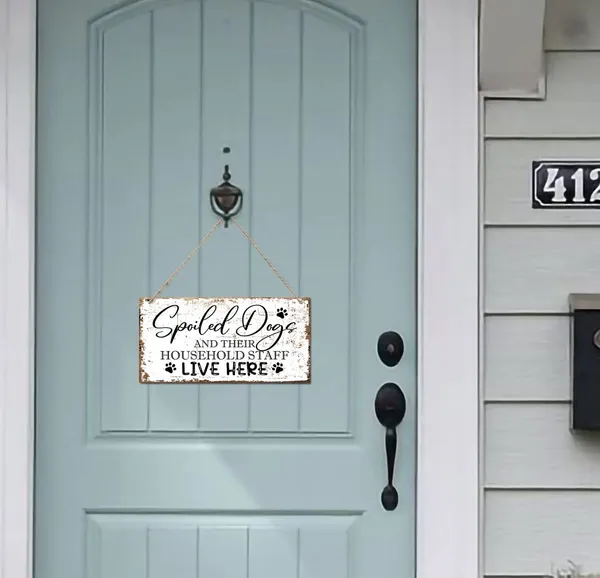Multicolor_Spoiled_Dogs_And_Their_Staff_Live_Here_Sign,_Printed_Wood_Plaque_Sign,_Hanging_Wood_Sign_Home_Decor,_Family_Signs_|_For_Home_Decor_Gift,_Dog_Room_Decor_Sign_Gifts,_Home_Decor_Wall_Art_Sign_12"_X_6"