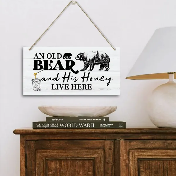 Multicolor_Funny_Old_Bear_And_His_Honey_Live_Here_Sign,_Printed_Wood_Plaque_Sign,_Hanging_Wood_Sign_Home_Decor,_Family_Signs_|_For_Home_Decor_Gift,_Funny_Bedroom_Decor,_Home_Decor_Wall_Art_Sign_12"_X_6"