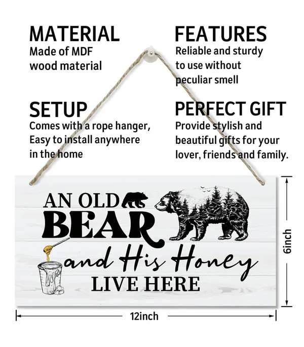 Multicolor_Funny_Old_Bear_And_His_Honey_Live_Here_Sign,_Printed_Wood_Plaque_Sign,_Hanging_Wood_Sign_Home_Decor,_Family_Signs_|_For_Home_Decor_Gift,_Funny_Bedroom_Decor,_Home_Decor_Wall_Art_Sign_12"_X_6"