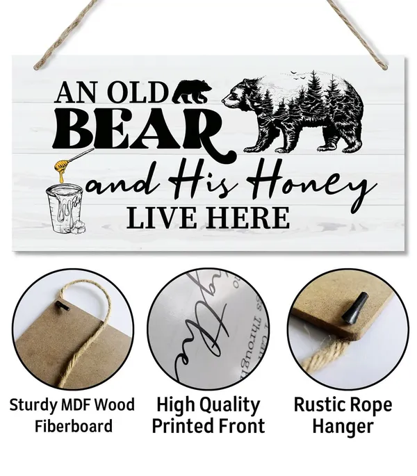Multicolor_Funny_Old_Bear_And_His_Honey_Live_Here_Sign,_Printed_Wood_Plaque_Sign,_Hanging_Wood_Sign_Home_Decor,_Family_Signs_|_For_Home_Decor_Gift,_Funny_Bedroom_Decor,_Home_Decor_Wall_Art_Sign_12"_X_6"