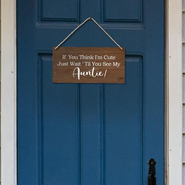Multicolor_Ring_Bearer_Sign,Ring_Bearer_Wedding_If_You_Think_I'M_Cute_Wait_Until_You_See_My_Auntie_Plaque_Sign_Wall_Hanging,Rustic_Wedding_Decor,Here_Comes_The_Bride_12_X_6_Inches