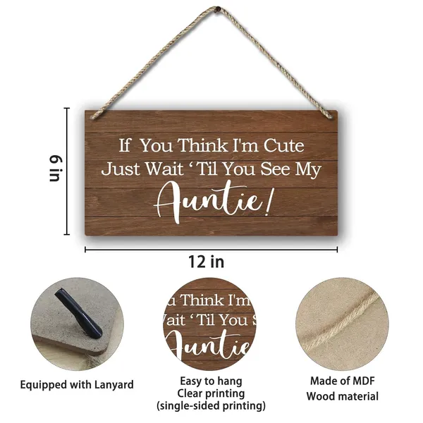 Multicolor_Ring_Bearer_Sign,Ring_Bearer_Wedding_If_You_Think_I'M_Cute_Wait_Until_You_See_My_Auntie_Plaque_Sign_Wall_Hanging,Rustic_Wedding_Decor,Here_Comes_The_Bride_12_X_6_Inches
