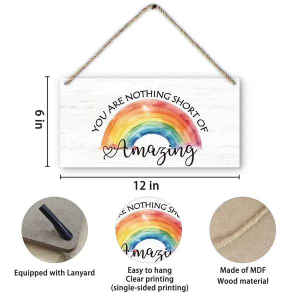 Multicolor_You_Are_Amazing_Sign,_Inspirational_Saying_Colourful_Rainbow_Printed_Wood_Plaque_Sign_Wall_Hanging,_Motivational_Hanging_Wall_Signs_|_For_Home_Kids_Living_Room_Nursery_Decor_12_X_6_Inches_Wall_Pediments