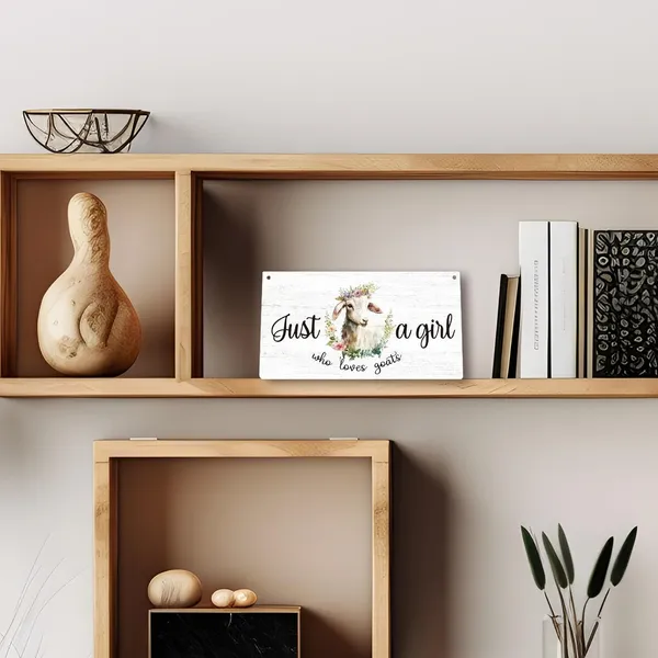 White_Just_A_Girl_Who_Loves_Goat_Sign,_Floral_Goat_Printed_Wood_Plaque_Sign_Wall_Hanging,_Goats_Lovers_Gifts_Farm_Animal_Funny_Goat_Hanging_Wall_Signs_|_For_Home_Girls_Room_Office_Decor_12_X_6_Inches_Wall_Pediments