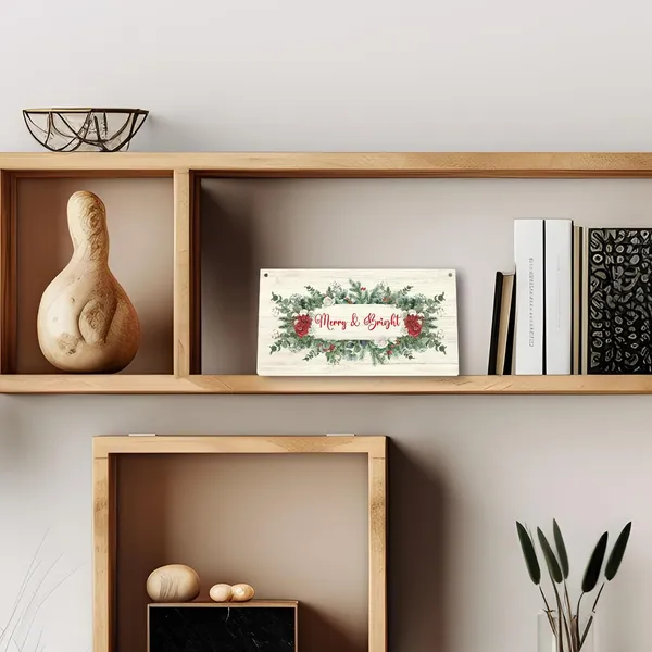 Multicolor_Merry_And_Bright_Christmas_Sign,_Xmas_Welcome_Botanical_Floral_Printed_Rustic_Wood_Plaque_Sign_Wall_Hanging,_Merry_Christmas_Holiday_Hanging_Wall_Signs_|_For_Home_Xmas_Room_Decor_12_X_6_Inches