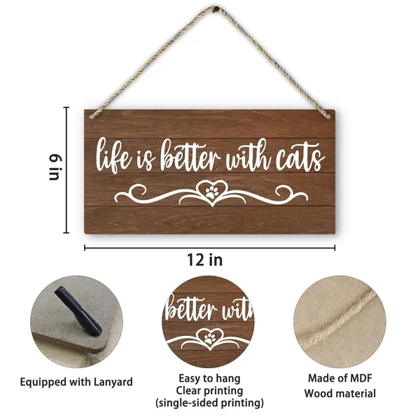 Multicolor_Cat_Sign,_Life_Is_Better_With_Cats_Printed_Rustic_Wood_Plaque_Sign_Wall_Hanging,_Cat_Lover_Gifts_Cats_Welcome_Signs_Hanging_Wall_Signs_|_For_Farmhouse_Home_Cat_House_Wall_Decor_12_X_6_Inches