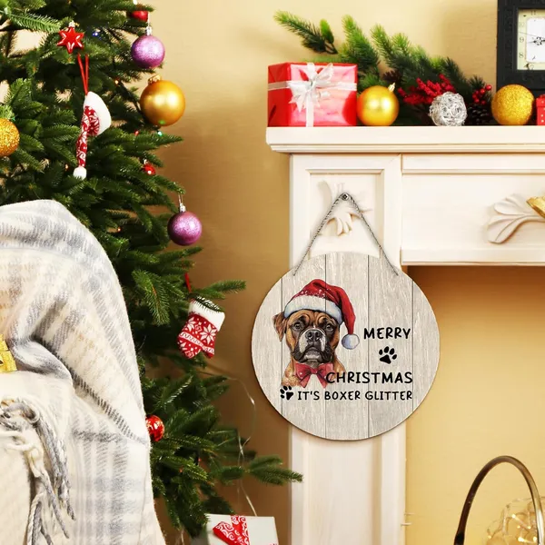 Multicolor_Dog_Boxer_Merry_Christmas_Round_Wreath_Sign,_Cute_It'S_Boxer_Glitter_Farmhouse_Wall_Hanging_Plaque_Wood_Sign,_Rustic_Festive_Decor_Decorations_|_For_Wall_Pediments_Door_Porch_Home_Christmas_12_In