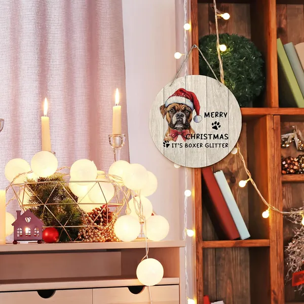 Multicolor_Dog_Boxer_Merry_Christmas_Round_Wreath_Sign,_Cute_It'S_Boxer_Glitter_Farmhouse_Wall_Hanging_Plaque_Wood_Sign,_Rustic_Festive_Decor_Decorations_|_For_Wall_Pediments_Door_Porch_Home_Christmas_12_In