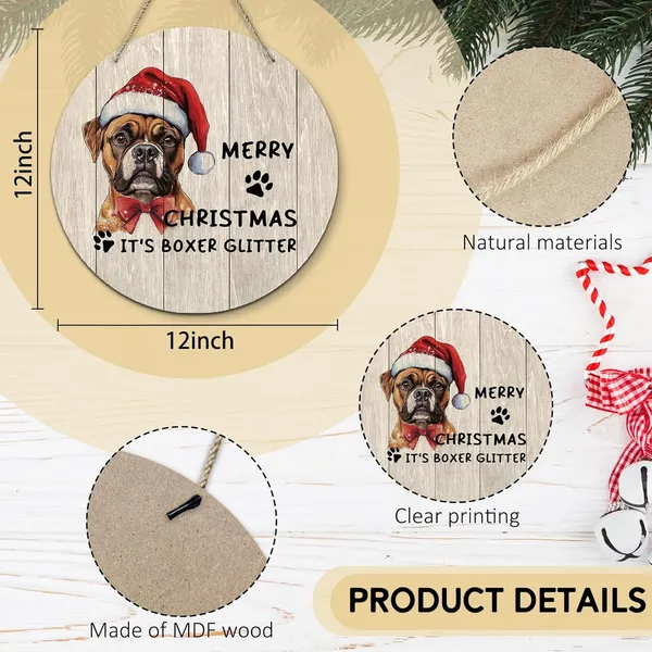 Multicolor_Dog_Boxer_Merry_Christmas_Round_Wreath_Sign,_Cute_It'S_Boxer_Glitter_Farmhouse_Wall_Hanging_Plaque_Wood_Sign,_Rustic_Festive_Decor_Decorations_|_For_Wall_Pediments_Door_Porch_Home_Christmas_12_In
