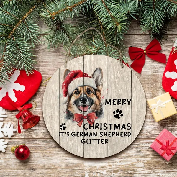 Multicolor_Dog_German_Shepherd_Merry_Christmas_Round_Wreath_Sign,_Cute_It'S_German_Shepherd_Glitter_Farmhouse_Wall_Hanging_Plaque_Wood_Sign,_Rustic_Decor_Decorations_|_For_Wall_Pediments_Door_Porch_12_In