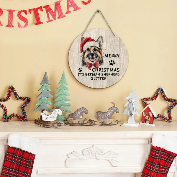 Multicolor_Dog_German_Shepherd_Merry_Christmas_Round_Wreath_Sign,_Cute_It'S_German_Shepherd_Glitter_Farmhouse_Wall_Hanging_Plaque_Wood_Sign,_Rustic_Decor_Decorations_|_For_Wall_Pediments_Door_Porch_12_In