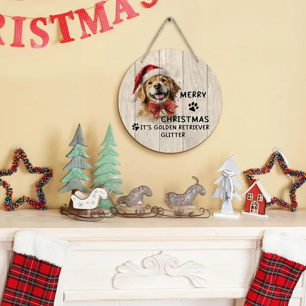 Multicolor_Dog_Golden_Retriever_Merry_Christmas_Round_Wreath_Sign,_Cute_It'S_Golden_Retriever_Glitter_Farmhouse_Wall_Hanging_Plaque_Wood_Sign,_Rustic_Decor_Decorations_|_For_Wall_Pediments_Door_Home_12_Inch