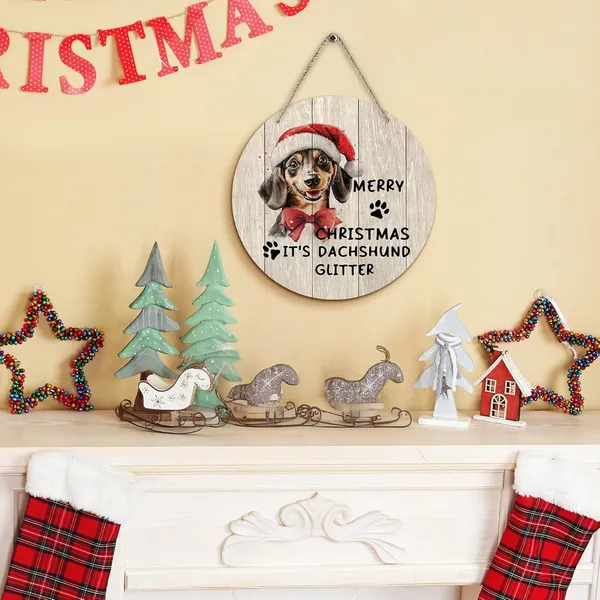 Multicolor_Dog_Dachshund_Merry_Christmas_Round_Wreath_Sign,_Cute_It'S_Dachshund_Glitter_Farmhouse_Wall_Hanging_Plaque_Wood_Sign,_Rustic_Festive_Decor_Decorations_|_For_Wall_Pediments_Door_Living_Room_12_In