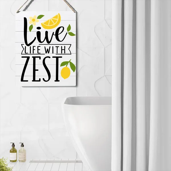 Multicolor_Xiolcxdr_Kitchen_Lemon_Sign_Farmhouse_Live_Life_With_Zest_Wooden_Sign_Plaque_Wall_Hanging_Posters_Artwork_10??X8??_Perfect_Home_Decoration