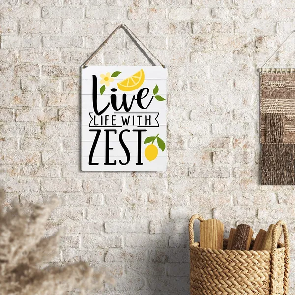 Multicolor_Xiolcxdr_Kitchen_Lemon_Sign_Farmhouse_Live_Life_With_Zest_Wooden_Sign_Plaque_Wall_Hanging_Posters_Artwork_10??X8??_Perfect_Home_Decoration
