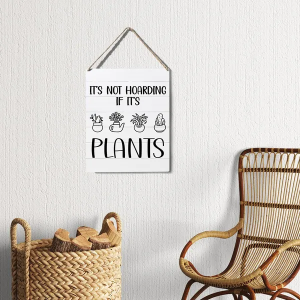 Multicolor_Funny_Farmhouse_Sign_It'S_Not_Hoarding_If_It'S_Plants_Wooden_Sign_Plaque_Wall_Hanging_Posters_Artwork_Rustic_Home_Decoration