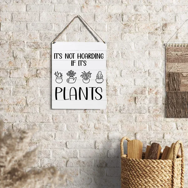 Multicolor_Funny_Farmhouse_Sign_It'S_Not_Hoarding_If_It'S_Plants_Wooden_Sign_Plaque_Wall_Hanging_Posters_Artwork_Rustic_Home_Decoration