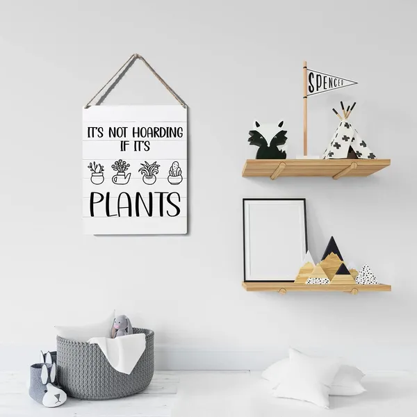Multicolor_Funny_Farmhouse_Sign_It'S_Not_Hoarding_If_It'S_Plants_Wooden_Sign_Plaque_Wall_Hanging_Posters_Artwork_Rustic_Home_Decoration