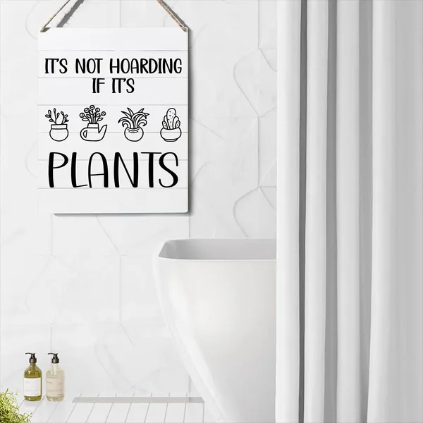 Multicolor_Funny_Farmhouse_Sign_It'S_Not_Hoarding_If_It'S_Plants_Wooden_Sign_Plaque_Wall_Hanging_Posters_Artwork_Rustic_Home_Decoration