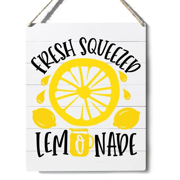 Multicolor_Kitchen_Lemon_Sign_Farmhouse_Fresh_Squeezed_Lemonade_Wooden_Sign_Plaque_Wall_Hanging_Posters_Artwork_10??X8??_Perfect_Home_Decoration