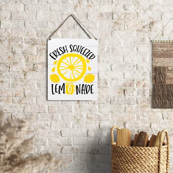 Multicolor_Kitchen_Lemon_Sign_Farmhouse_Fresh_Squeezed_Lemonade_Wooden_Sign_Plaque_Wall_Hanging_Posters_Artwork_10??X8??_Perfect_Home_Decoration